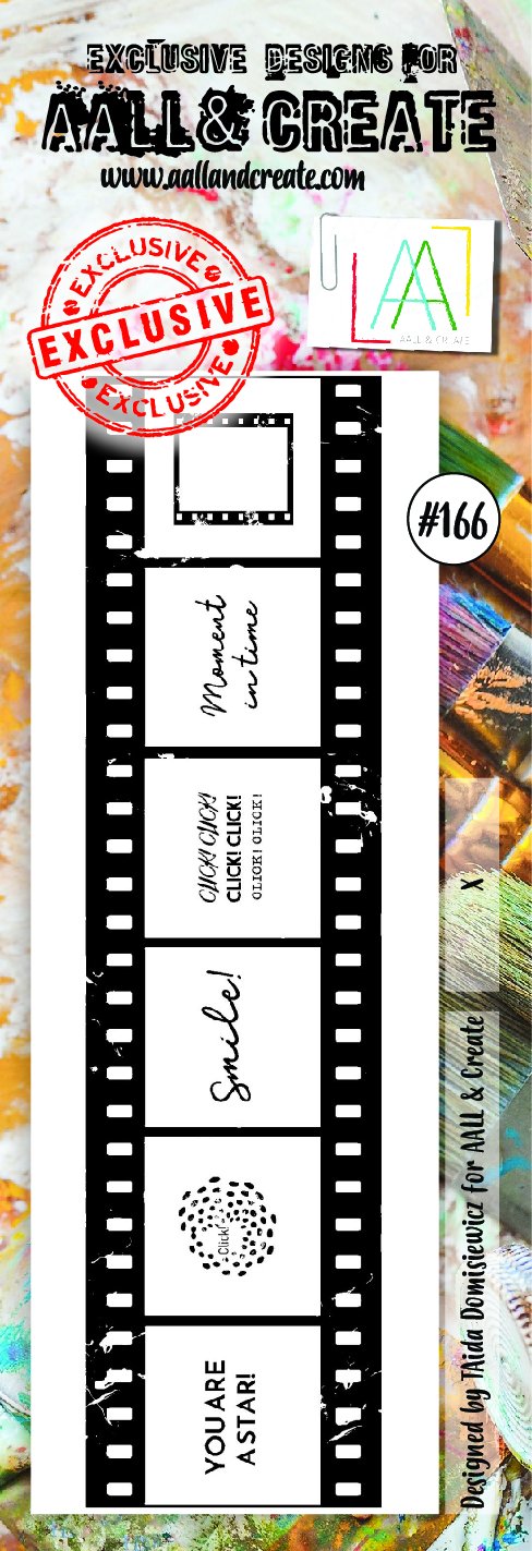 AALL & Create - Clear Border Stamp - #166 - Click! - Filmstrip (discontinued)