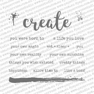 Paper Roses Word Stamps Paper Rose - Create Words 4 x 4 - Clear Stamp Set – Topflight Stamps, LLC