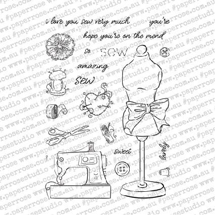 Paper Rose - Sew Lovely - 4 x 6 - Clear Stamp Set