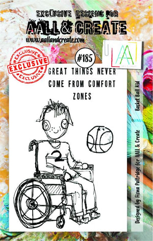 AALL & Create - A7 - Clear Stamps - 185 - Basketball Kid - (discontinued)