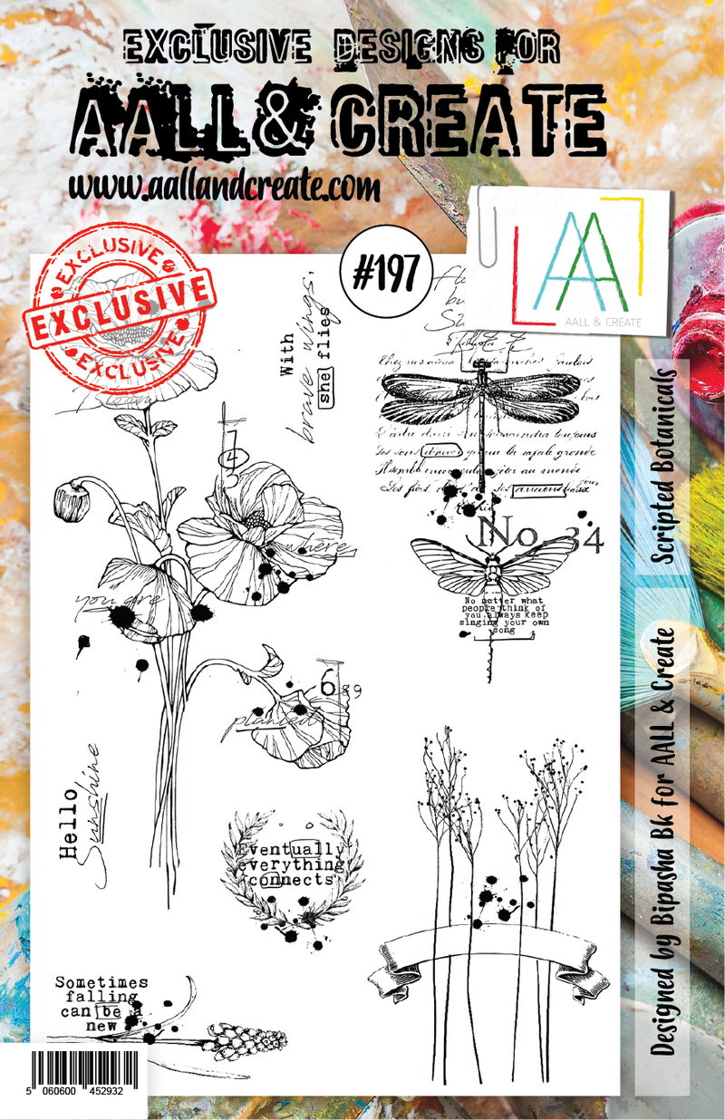 AALL & Create - A5 - Clear Stamps - 197 - Scripted Botanicals