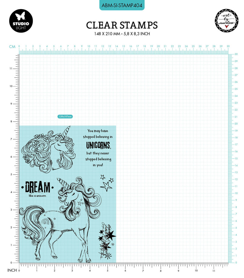 Studio Light - Art By Marlene - Signature Collection - A5 Clear Stamp Set - Unicorn Dream