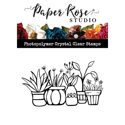 Paper Rose - Flower Pot Border 1 - Clear Stamp Set