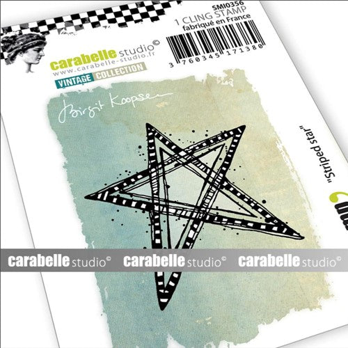 Carabelle Studio - Cling Stamp - Vintage Collection - Striped Star