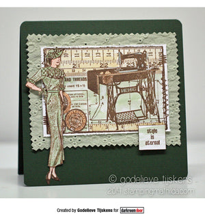 Darkroom Door - Collage Stamp - Sewing - Rubber Cling Collage Stamp