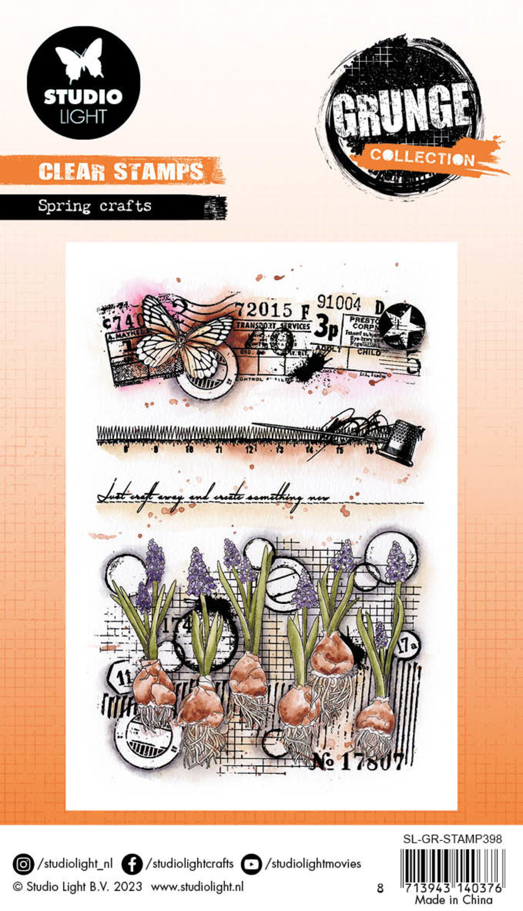Studio Light - A6 - Grunge - Clear Stamp Set - Spring Crafts