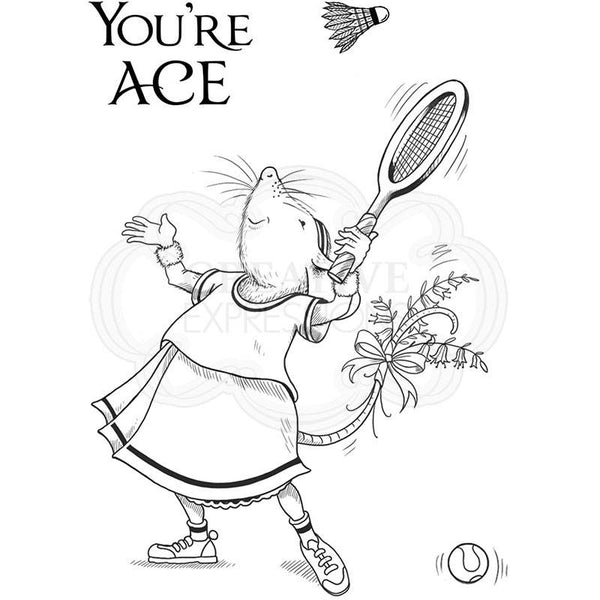 Pink Ink Designs - Clear Photopolymer Stamps - A7 - Tennis Mouse ...