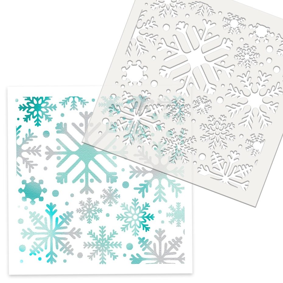 Polkadoodles - Stencil - 6 x 6 - Beautiful Snowflakes