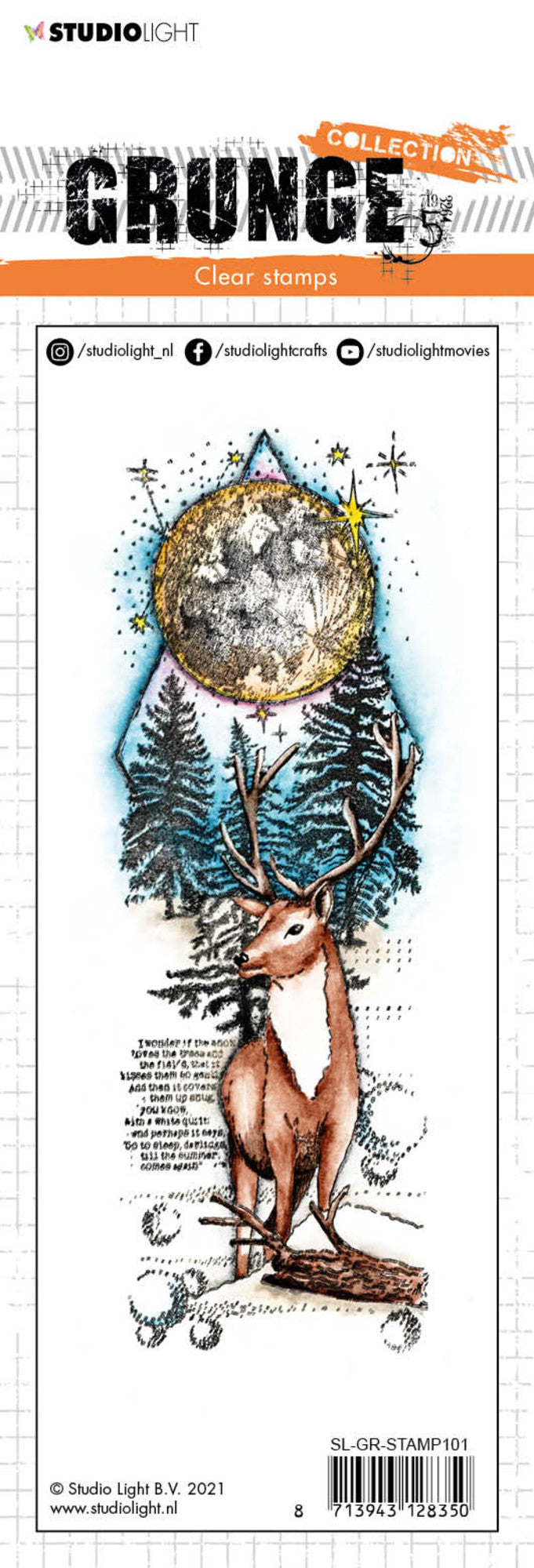 Studio Light - Grunge - Clear Stamp Set - Deer in Full Moon