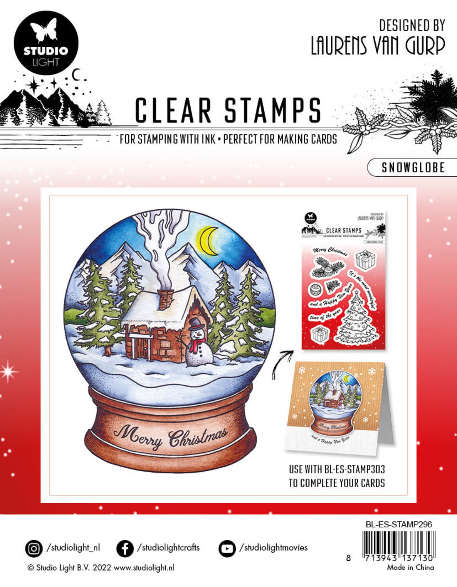 Studio Light - Essentials Christmas Winter Houses Clear Stamp #244