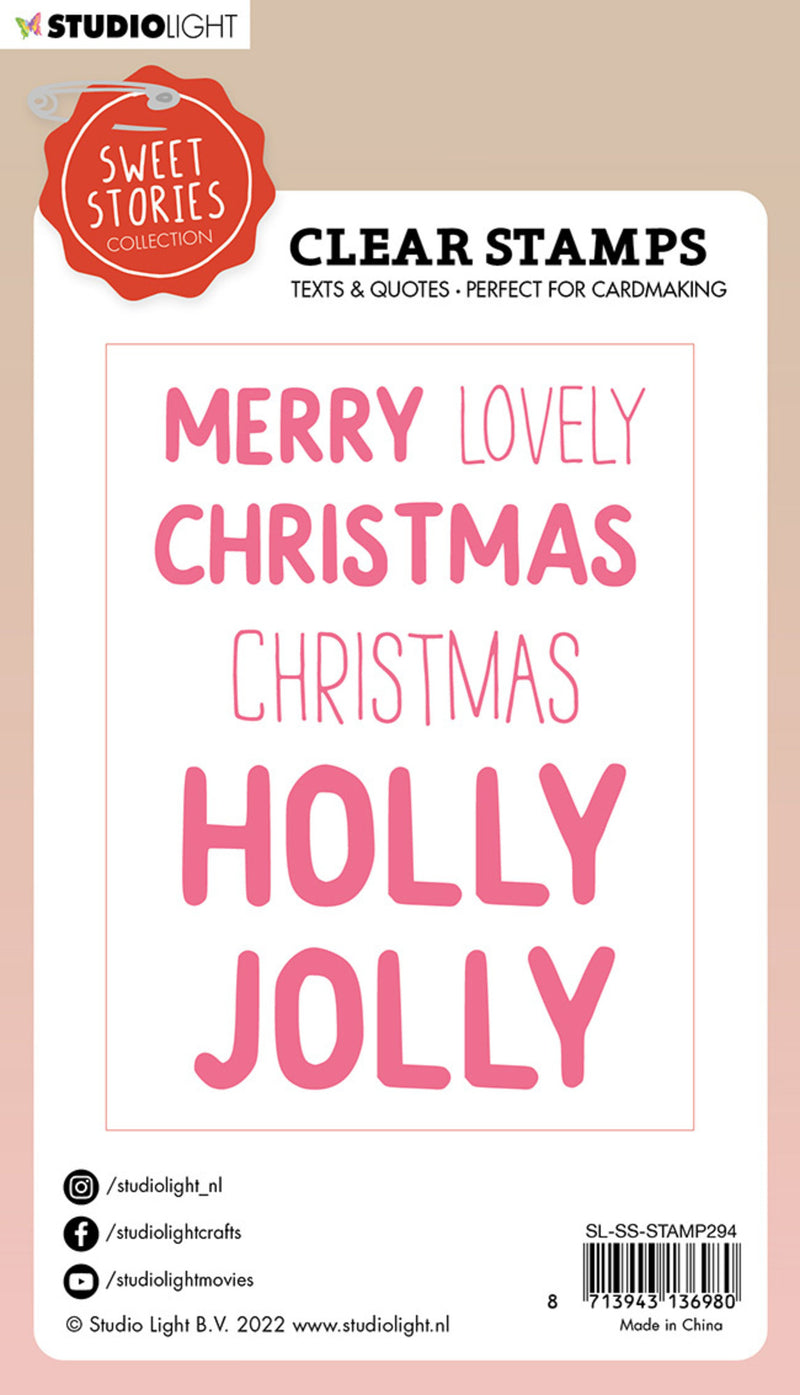 Studio Light - Sweet Stories - Clear Stamp Set - Holly Jolly