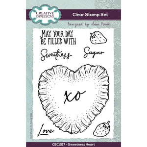 Creative Expressions - A6 - Clear Stamp Set - Sam Poole - Sweetness Heart