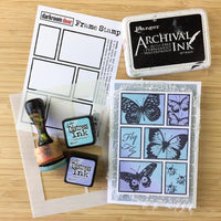 Darkroom Door - Frame Stamp - Mixed Boxes - Red Rubber Cling Stamps