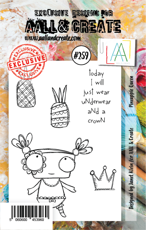 AALL & Create - A7 - Clear Stamps - 259 - Pineapple Queen (discontinued)
