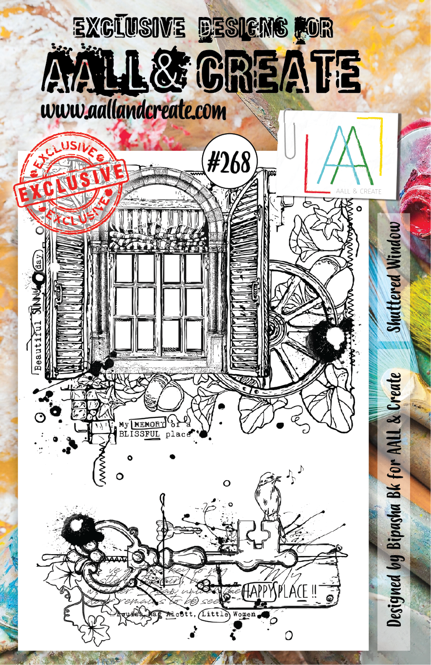 AALL & Create - A5 - Clear Stamps - 268 - Shuttered Window - Bipasha BK