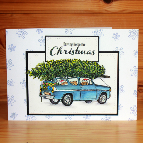 Hobby Art Stamps - Clear Polymer Stamp Set - Driving Home for Christmas