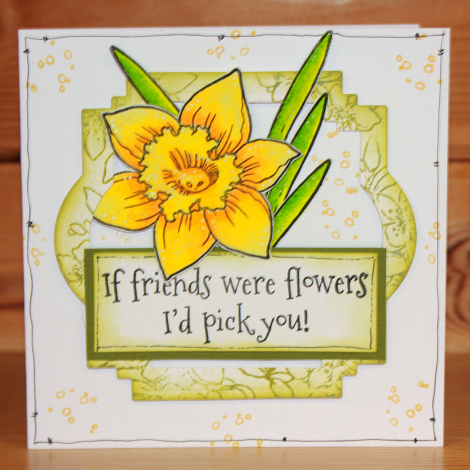 Hobby Art Stamps - Clear Polymer Stamp Set - A5 - Dancing Daffodils