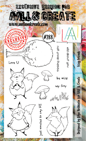 AALL & Create - A6 - Clear Stamps - 288 - Foxy Friends - Olga Heldwein (discontinued)