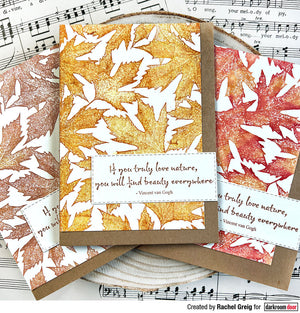 Darkroom Door - Background Stamp - Maple Leaves - Red Rubber Cling Stamps