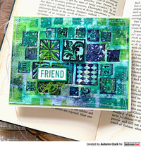 Darkroom Door - Collage Stamp - Red Rubber Cling Stamp - Arty Squares