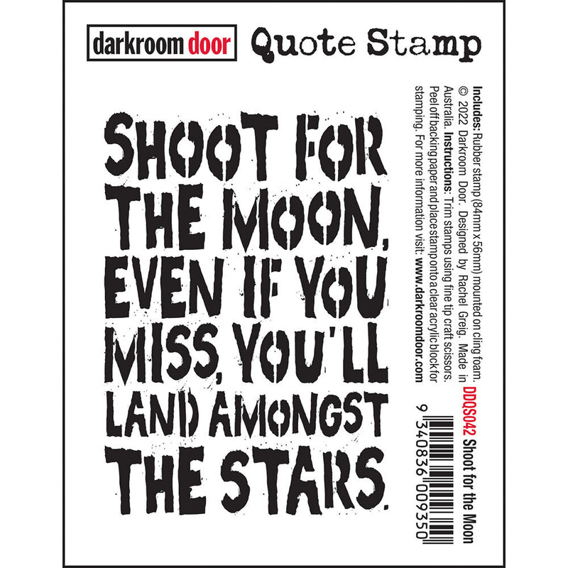 Darkroom Door - Quote - Red Rubber Cling Stamp - Shoot for the Moon