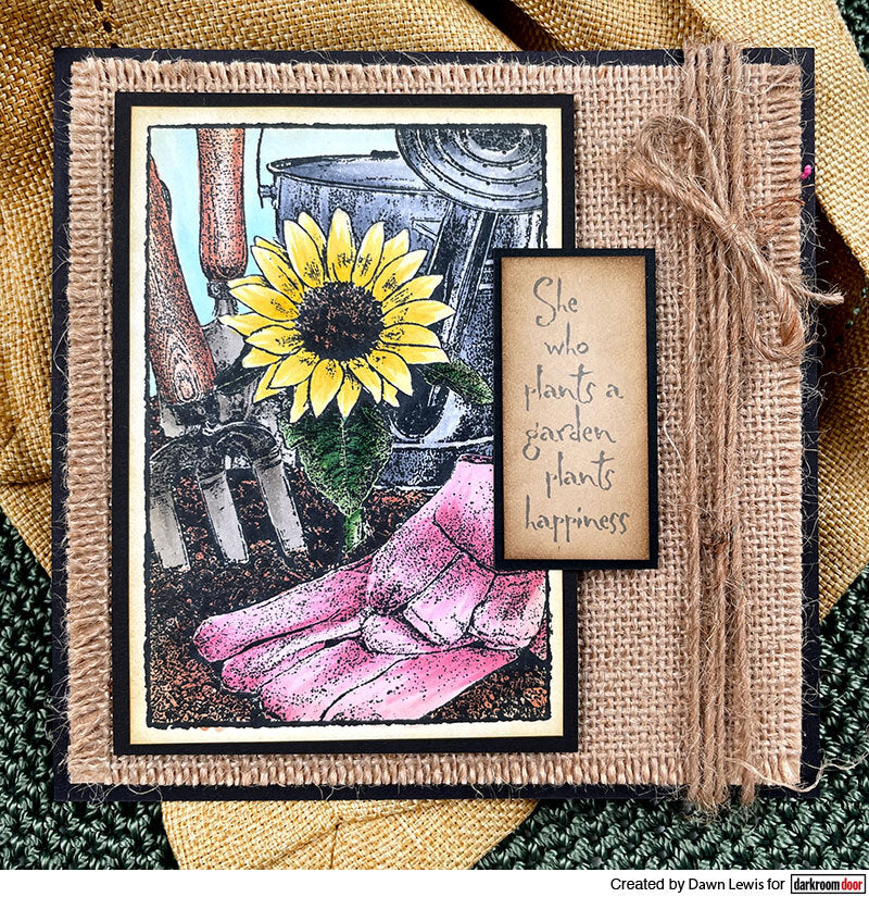 Darkroom Door - Photo Stamp - Planted Sunflower - Rubber Cling Photo Stamp