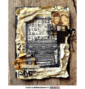 Darkroom Door - Collage Stamp - Typewriter - Rubber Cling Collage Stamp