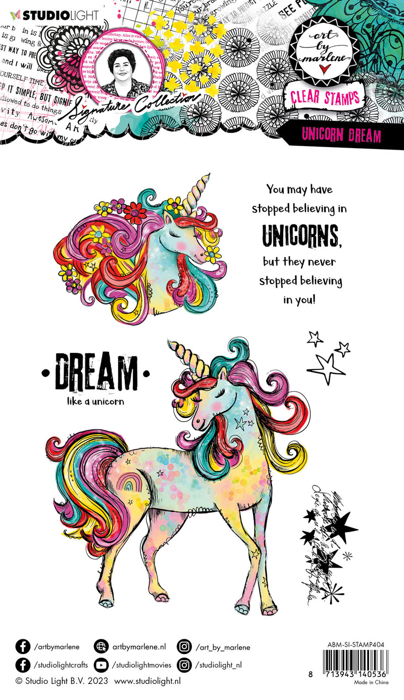 Studio Light - Art By Marlene - Signature Collection - A5 Clear Stamp Set - Unicorn Dream