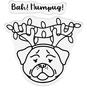 Crafter's Companion - Small Clear Stamp Set - Punny Christmas - Bah! Humpug!
