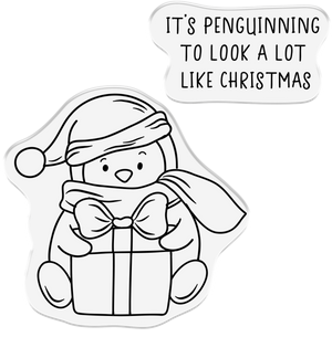 Crafter's Companion - Small Clear Stamp Set - Punny Christmas - It's Penguinning