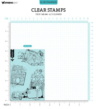 Studio Light - A6 - Grunge - Clear Stamp Set - Floral Gems