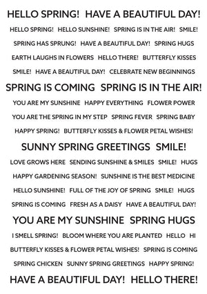 Creative Expressions - Wordies Sentiment Sheets - Hello Spring