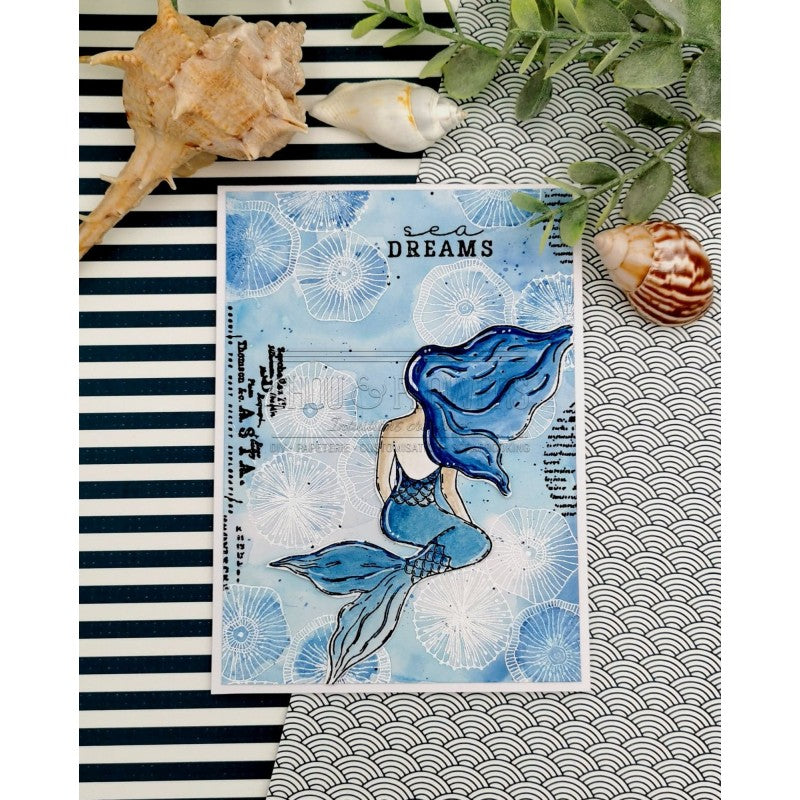 Chou & Flowers - White Rubber Stamps - Mermaid