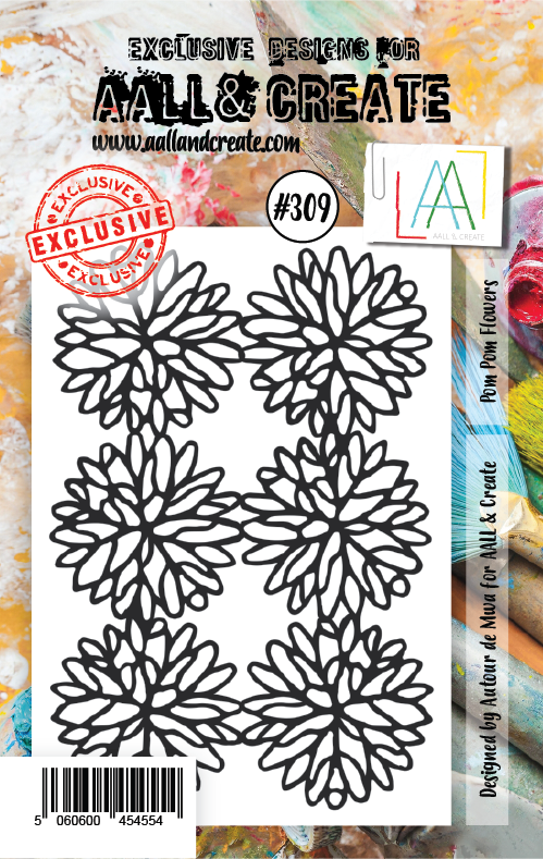 AALL & Create - A7 - Clear Stamps - 309 - Autour de Mwa - Pom Pom Flowers (discontinued)