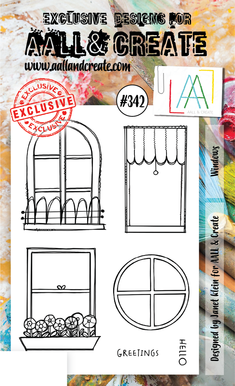 AALL & Create - A6 - Clear Stamps - 342 - Windows - Janet Klein