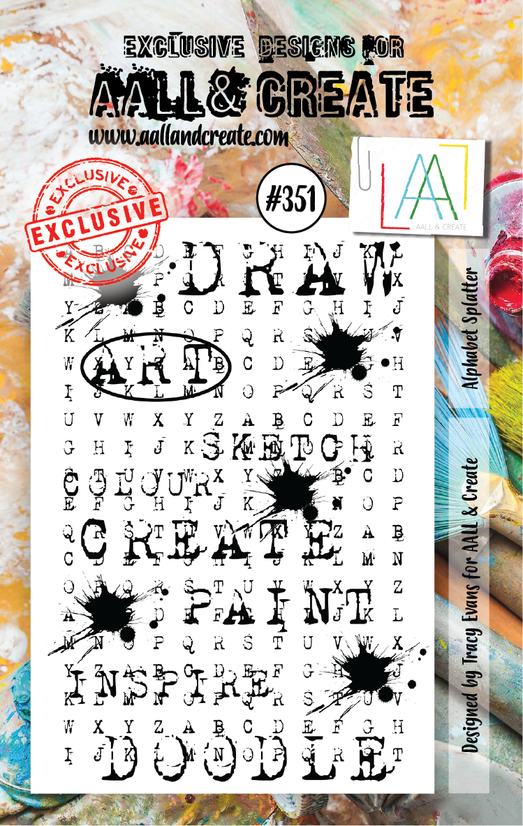 AALL & Create - A7 - Clear Stamps - 351 - Tracy Evans - Alphabet Splatter