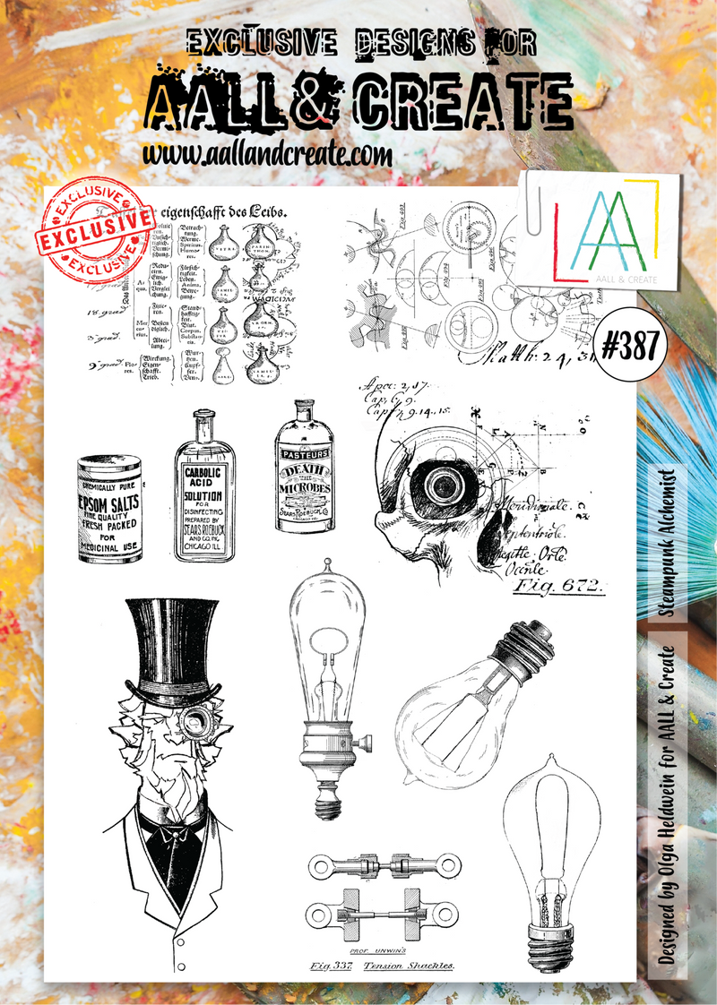 AALL & Create - A4 - Clear Stamps - 387 - Steampunk Alchemist - Olga Heldwein