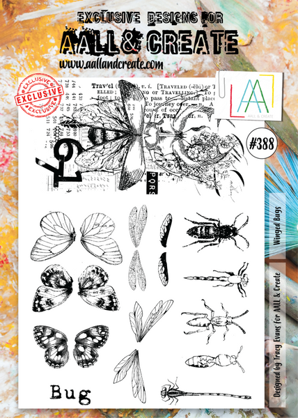 AALL & Create - A4 - Clear Stamps - 388 - Winged Bugs - Tracy Evans ...