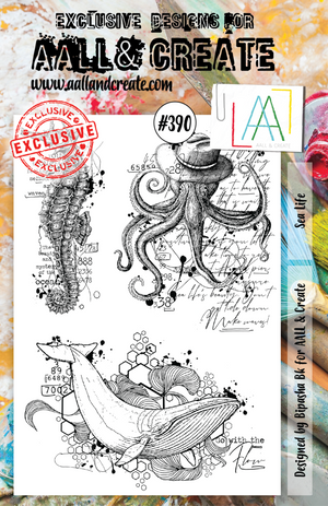 AALL & Create - A5 - Clear Stamps - 390 - Sea Life - Bipasha BK