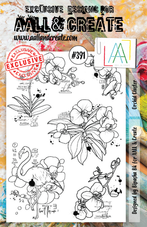 AALL & Create  A5 - Clear Stamps - 391 - Orchid Cluster - Bipasha BK