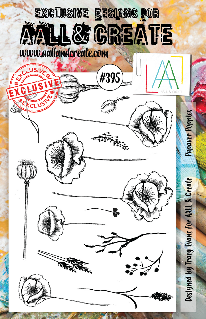 AALL & Create - A5 - Clear Stamps - 395 - Papaver Poppies - Tracy Evans
