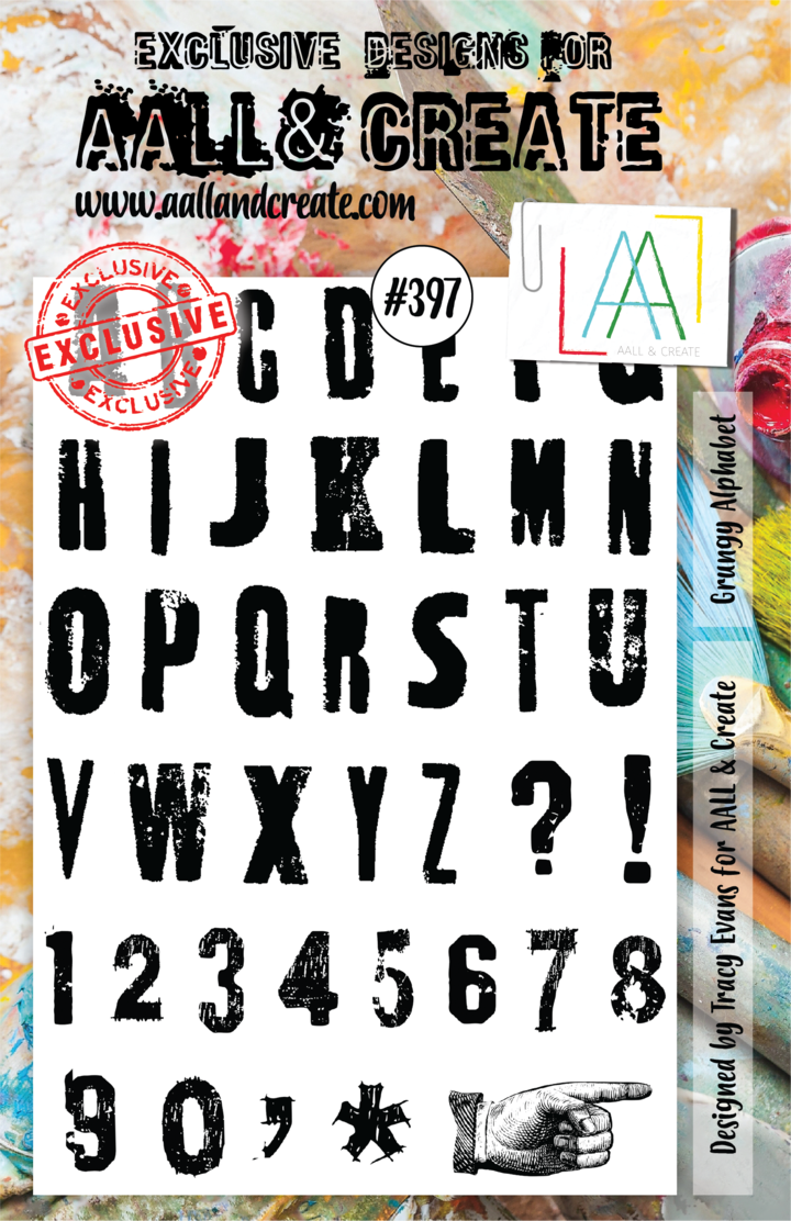 AALL & Create - A5 - Clear Stamps - 397 - Grungy Alphabet - Tracy Evans (discontinued)