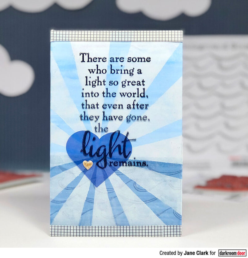 Darkroom Door - Quote - Red Rubber Cling Stamp - Light Remains