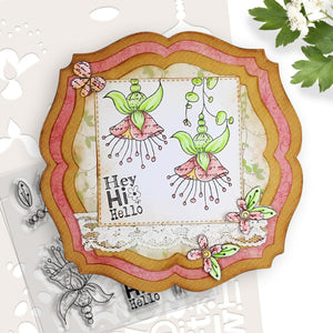 Polkadoodles - Clear Polymer Stamp Set - Funky Hello