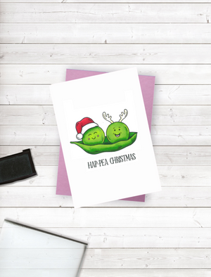 Crafter's Companion - Small Clear Stamp Set - Punny Christmas - Hap-pea Christmas