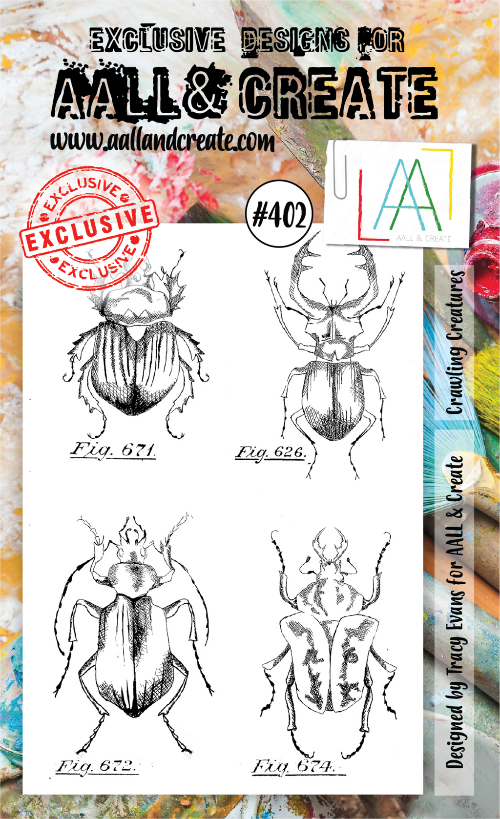 AALL & Create - A6 - Clear Stamps - 402 - Crawling Creatures - Tracy Evans