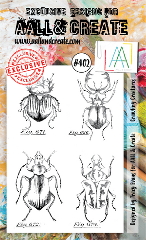 AALL & Create - A6 - Clear Stamps - 402 - Crawling Creatures - Tracy Evans