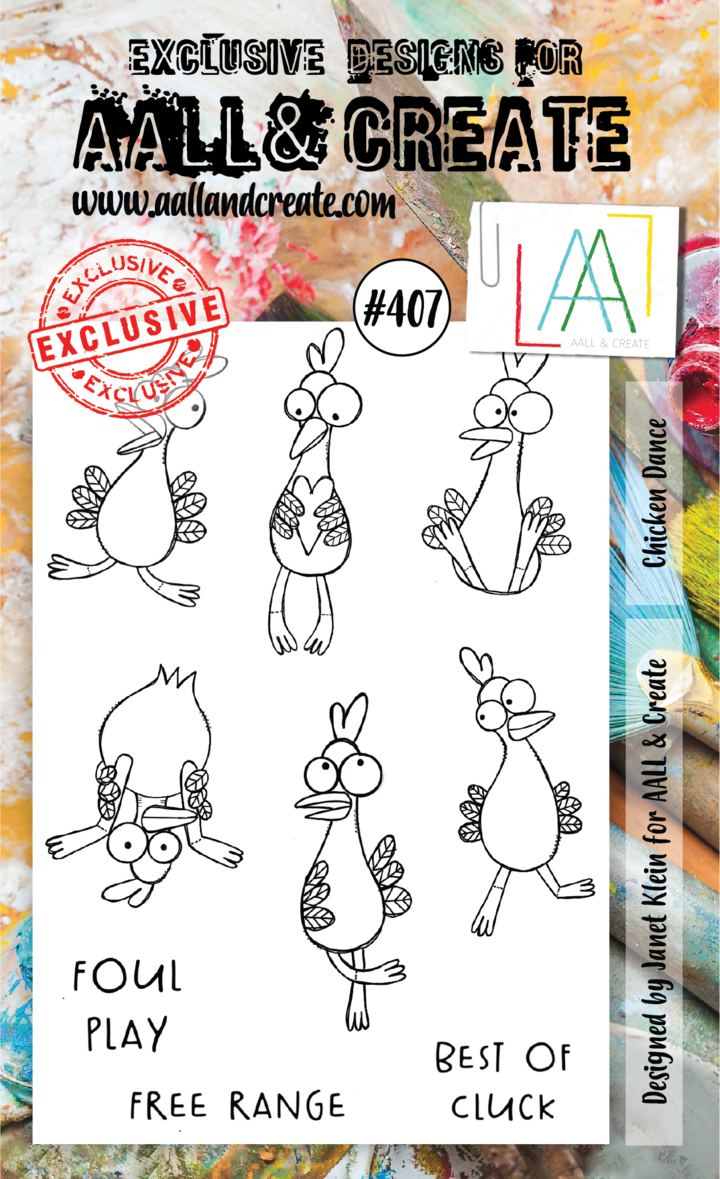 AALL & Create - A6 - Clear Stamps - 407 - Chicken Dance - Janet Klein