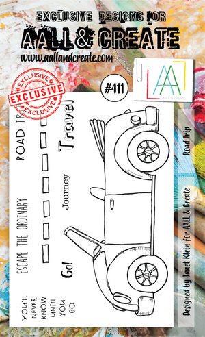 AALL & Create - A6 - Clear Stamps - 411 - Road Trip - Janet Klein