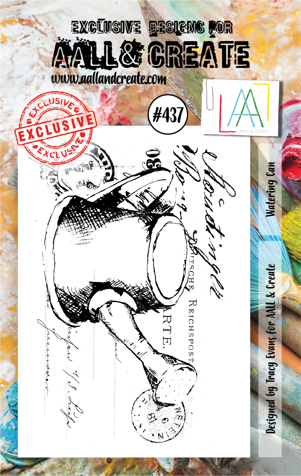 AALL & Create - A7 - Clear Stamps - 437 - Tracy Evans - Watering Can (discontinued)